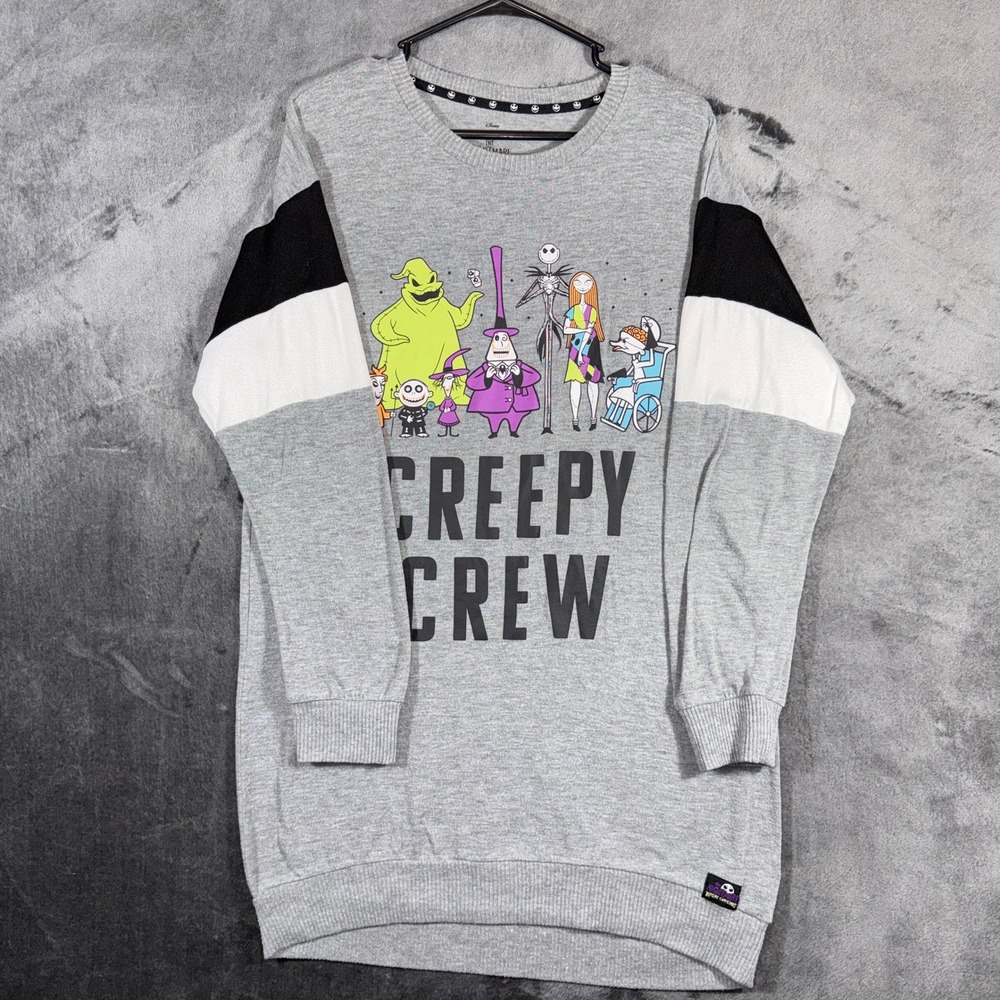 Disney Nightmare Before Christmas Creepy Crew Sleep Shirt Grey Medium LZ41910GC